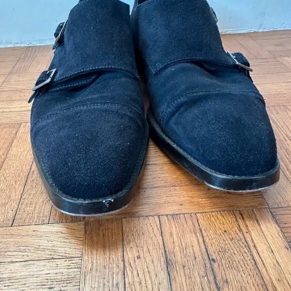 Elegant Black Suede Double Monk Strap Oxfords main image 5